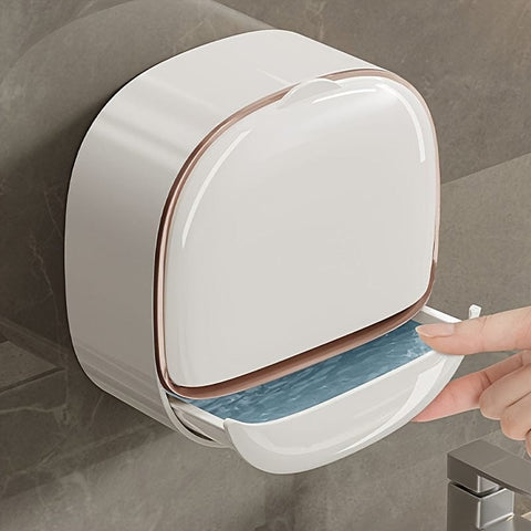 Darrahopens Home & Garden > Bathroom Accessories > Shower Accessories No-Drill High-End Drain Household Soap Holder, Waterproof ABS Soap Dish Organizer, Suitable for Bathrooms and Shower Rooms, Bathroom Accessory, Ideal Choice for Soap Dish and Soap Holder（white)）