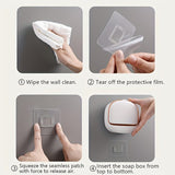 Darrahopens Home & Garden > Bathroom Accessories > Shower Accessories No-Drill High-End Drain Household Soap Holder, Waterproof ABS Soap Dish Organizer, Suitable for Bathrooms and Shower Rooms, Bathroom Accessory, Ideal Choice for Soap Dish and Soap Holder（white)）