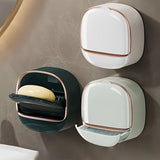 Darrahopens Home & Garden > Bathroom Accessories > Shower Accessories No-Drill High-End Drain Household Soap Holder, Waterproof ABS Soap Dish Organizer, Suitable for Bathrooms and Shower Rooms, Bathroom Accessory, Ideal Choice for Soap Dish and Soap Holder(LIGHT GREEN)