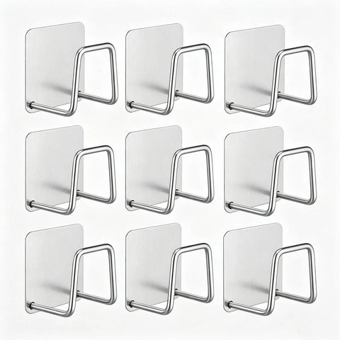 Darrahopens Home & Garden > Bathroom Accessories > Shower Accessories Non perforated stainless steel sink sponge rack - kitchen and bathroom self-adhesive drying rack (9pcs) In Australia - Darrahopens