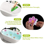 Darrahopens Home & Garden > Bathroom Accessories > Shower Accessories Pack Of 10 Waterproof Non-Slip Shower Stickers With Premium Scraper (Flower Design, Size 9.5 X 9.5 Cm)