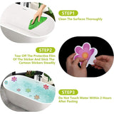 Darrahopens Home & Garden > Bathroom Accessories > Shower Accessories Pack Of 10 Waterproof Non-Slip Shower Stickers With Premium Scraper (Flower Design, Size 9.5 X 9.5 Cm)