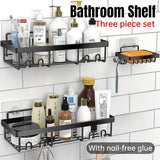 Darrahopens Home & Garden > Bathroom Accessories > Shower Accessories Perforation Free Bathroom Shelf Space Saving Storage Rack Organizer for Home Use