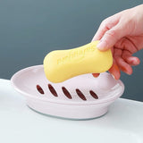 Darrahopens Home & Garden > Bathroom Accessories > Shower Accessories Pink Plastic Soap Dish Holder with Drip Tray, 2-pack, Non-slip Easy-Clean Soap Saver Cups