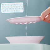 Darrahopens Home & Garden > Bathroom Accessories > Shower Accessories Pink Plastic Soap Dish Holder with Drip Tray, 2-pack, Non-slip Easy-Clean Soap Saver Cups