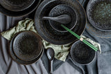Darrahopens Home & Garden > Bathroom Accessories > Shower Accessories Plate High Rim 22cm Black Pearl Glaze
