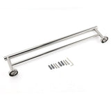 Darrahopens Home & Garden > Bathroom Accessories > Shower Accessories Polished Chrome 600mm Double Towel Rack Holder Stainless Steel Hanger Rail Kit