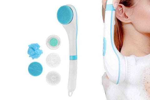Darrahopens Home & Garden > Bathroom Accessories > Shower Accessories Rechargeable Body Brush Kit with Long Handle -Blue
