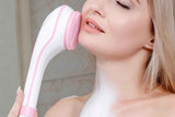 Darrahopens Home & Garden > Bathroom Accessories > Shower Accessories Rechargeable Body Brush Kit with Long Handle -Pink