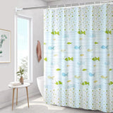 Darrahopens Home & Garden > Bathroom Accessories > Shower Accessories Shower curtain waterproof and mildew-resistant shower curtain fresh fish single curtain 200 width * 240 height [suspension rings included] P 200*240+ring