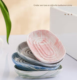 Darrahopens Home & Garden > Bathroom Accessories > Shower Accessories Soap dish - Ceramic soap dish - Non-slip marble soap dish - Bathroom soap holder - Suitable for bathroom, shower, kitchen and travel - Blue
