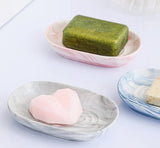 Darrahopens Home & Garden > Bathroom Accessories > Shower Accessories Soap dish - Ceramic soap dish - Non-slip marble soap dish - Bathroom soap holder - Suitable for bathroom, shower, kitchen and travel - Blue