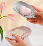 Darrahopens Home & Garden > Bathroom Accessories > Shower Accessories Soap dish - Ceramic soap dish - Non-slip marble soap dish - Bathroom soap holder - Suitable for bathroom, shower, kitchen and travel - Blue