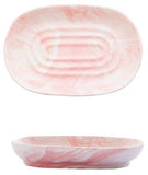 Darrahopens Home & Garden > Bathroom Accessories > Shower Accessories Soap Dish - Ceramic Soap Dish - Non-slip Marble Soap Dish - Bathroom Soap Holder - Suitable for Bathroom, Shower, Kitchen, and Travel - Pink
