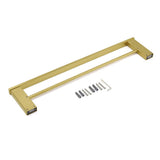 Darrahopens Home & Garden > Bathroom Accessories > Shower Accessories Square SUS Double Towel Rail Rack 600mm Brushed Gold Hanger Holder Bar Bathroom