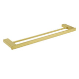Darrahopens Home & Garden > Bathroom Accessories > Shower Accessories Square SUS Double Towel Rail Rack 600mm Brushed Gold Hanger Holder Bar Bathroom