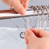 Darrahopens Home & Garden > Bathroom Accessories > Shower Accessories Stainless Steel Shower Rings, 12 Pieces Shower Curtain Hooks Small S Hooks For Bathroom Shower ROd (Silver)