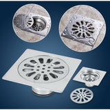 Darrahopens Home & Garden > Bathroom Accessories > Shower Accessories Stainless Steel Square Shower Floor Drain Anti-odor 100mm x 100mm for Bathroom