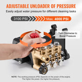 Darrahopens Home & Garden > Bathroom Accessories > Shower Accessories VEVOR Pressure Washer Pump, 1" Shaft Horizontal Triplex Plunger, 4000 PSI, 4.0GPM, Replacement Power Washer Pumps Kit with Hardware, Compatible with Simpson MorFlex 40224, 40225, 40226, Santoprene