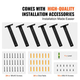 Darrahopens Home & Garden > Bathroom Accessories > Shower Accessories VEVOR Shelf Bracket, 21cmL x 10cmW x 4.5cmH 6 Pcs, Heavy Duty Floating Shelf Brackets, Brackets for Shelves, 5mm Thick Matte Black L Shelf Bracket,Steel Shelving Brackets with 72.6 kg Load Capacity