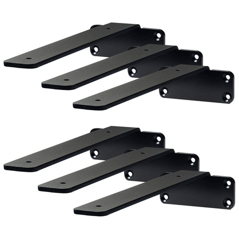 Darrahopens Home & Garden > Bathroom Accessories > Shower Accessories VEVOR Shelf Bracket, 21cmL x 10cmW x 4.5cmH 6 Pcs, Heavy Duty Floating Shelf Brackets, Brackets for Shelves, 5mm Thick Matte Black L Shelf Bracket,Steel Shelving Brackets with 72.6 kg Load Capacity