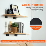 Darrahopens Home & Garden > Bathroom Accessories > Shower Accessories VEVOR Shelf Bracket, 21cmL x 10cmW x 4.5cmH 6 Pcs, Heavy Duty Floating Shelf Brackets, Brackets for Shelves, 5mm Thick Matte Black L Shelf Bracket,Steel Shelving Brackets with 72.6 kg Load Capacity