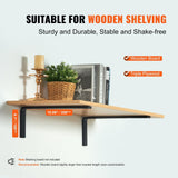 Darrahopens Home & Garden > Bathroom Accessories > Shower Accessories VEVOR Shelf Bracket, Heavy Duty Floating Shelf Brackets 25.6 x 15.5 cm, 4 Pcs Brackets for Shelves, 5mm Thick Matte Black L Shelf Bracket,Steel Shelving Brackets with 72.6 kg Load Capacity