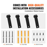 Darrahopens Home & Garden > Bathroom Accessories > Shower Accessories VEVOR Shelf Bracket, Heavy Duty Floating Shelf Brackets 25.6 x 15.5 cm, 4 Pcs Brackets for Shelves, 5mm Thick Matte Black L Shelf Bracket,Steel Shelving Brackets with 72.6 kg Load Capacity