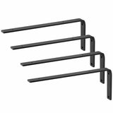 Darrahopens Home & Garden > Bathroom Accessories > Shower Accessories VEVOR Shelf Bracket, Heavy Duty Floating Shelf Brackets 25.6 x 15.5 cm, 4 Pcs Brackets for Shelves, 5mm Thick Matte Black L Shelf Bracket,Steel Shelving Brackets with 72.6 kg Load Capacity