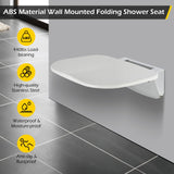 Darrahopens Home & Garden > Bathroom Accessories > Shower Accessories Wall Mounted Folding Shower Seat 440 lbs Load-Bearing – ABS Material Bathroom Stool with Stainless Steel Frame, Foldable 90° for Sauna, Hospital, Home Use (White)