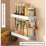 Darrahopens Home & Garden > Bathroom Accessories > Shower Accessories White Set of 2 Shower Shelves with 6 Removable Hooks, No Drilling Required for Bathroom and Kitchen