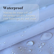 Darrahopens Home & Garden > Bathroom Accessories > Shower Accessories Winter Snowy Shower Curtain, Window View Blue Sky Winter Christmas Tree River Nature Snowy Scene Bath Curtains for Holiday 180cm x 180cm