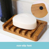 Darrahopens Home & Garden > Bathroom Accessories > Shower Accessories Wooden Soap Dish 2pcs, Soap Holder Teak, Bathroom Kitchen Shower Soap Container Compatible with Razor and Sponge