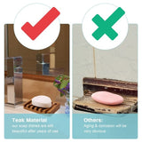 Darrahopens Home & Garden > Bathroom Accessories > Shower Accessories Wooden Soap Dish 2pcs, Soap Holder Teak, Bathroom Kitchen Shower Soap Container Compatible with Razor and Sponge