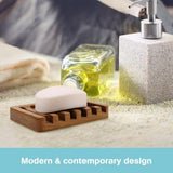 Darrahopens Home & Garden > Bathroom Accessories > Shower Accessories Wooden Soap Dish 2pcs, Soap Holder Teak, Bathroom Kitchen Shower Soap Container Compatible with Razor and Sponge