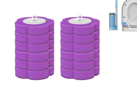 Darrahopens Home & Garden > Bathroom Accessories > Toilet & Bidet Accessories 12pcs Toilet Replacement Brush Heads Toilet Bowl Cleaning Kit-Purple head