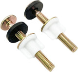 Darrahopens Home & Garden > Bathroom Accessories > Toilet & Bidet Accessories 2-Piece Universal Toilet Seat Bolt and Screw Set - Heavy Duty Toilet Seat Hinge - With White Plastic Nut - Metal and Rubber Washers - Replacement parts for top-mounted toilet seat hinge