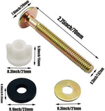 Darrahopens Home & Garden > Bathroom Accessories > Toilet & Bidet Accessories 2-Piece Universal Toilet Seat Bolt and Screw Set - Heavy Duty Toilet Seat Hinge - With White Plastic Nut - Metal and Rubber Washers - Replacement parts for top-mounted toilet seat hinge