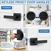 Darrahopens Home & Garden > Bathroom Accessories > Toilet & Bidet Accessories 3 Pack Matte Black Door Handles, Keyless Interior Door Knobs, Privacy Door Lever Locksets for Bedroom Bathroom In Australia - Darrahopens