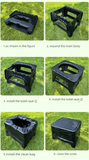 Darrahopens Home & Garden > Bathroom Accessories > Toilet & Bidet Accessories Black  Large Portable Folding Camping Toilet Stool - Capacity Emergency Potty for Car, Outdoor Travel, and Hiking