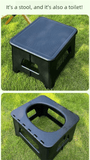 Darrahopens Home & Garden > Bathroom Accessories > Toilet & Bidet Accessories Black  Large Portable Folding Camping Toilet Stool - Capacity Emergency Potty for Car, Outdoor Travel, and Hiking
