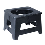Darrahopens Home & Garden > Bathroom Accessories > Toilet & Bidet Accessories Black  Large Portable Folding Camping Toilet Stool - Capacity Emergency Potty for Car, Outdoor Travel, and Hiking