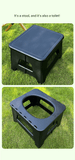 Black Small size Portable Folding Toilet Stool - PP Material - 100kg Load Capacity, Compact & Lightweight, Odor-Resistant Design, for Camping, Road Trips, Outdoor Emergencies, Travel-Friendly Solution