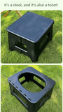 Brown  Large Portable Folding Camping Toilet Stool - Capacity Emergency Potty for Car, Outdoor Travel, and Hiking