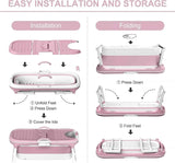 Darrahopens Home & Garden > Bathroom Accessories > Toilet & Bidet Accessories CARLA HOME Foldable Bathtub Adult - Collapsible Soaking Tub - Pink - Folding Bathub In Australia - Darrahopens