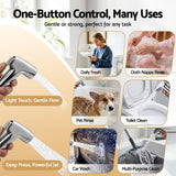 Darrahopens Home & Garden > Bathroom Accessories > Toilet & Bidet Accessories Cefito Handheld Bidet Sprayer for Toilet 1.5m Stainless Steel Hose Jet Spray for Feminine Wash Cloth Diaper Pet Bath Adjustable Pressure Bidet Attachment with G1/2 Valve Silver