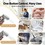 Darrahopens Home & Garden > Bathroom Accessories > Toilet & Bidet Accessories Cefito Handheld Bidet Sprayer for Toilet 1.5m Stainless Steel Hose Jet Spray for Feminine Wash Cloth Diaper Pet Bath Adjustable Pressure Bidet Attachment with G1/2 Valve Silver