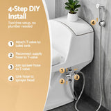 Darrahopens Home & Garden > Bathroom Accessories > Toilet & Bidet Accessories Cefito Handheld Bidet Sprayer for Toilet 1.5m Stainless Steel Hose Jet Spray for Feminine Wash Cloth Diaper Pet Bath Adjustable Pressure Bidet Attachment with G1/2 Valve Silver