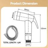 Darrahopens Home & Garden > Bathroom Accessories > Toilet & Bidet Accessories Cefito Handheld Bidet Sprayer for Toilet 1.5m Stainless Steel Hose Jet Spray for Feminine Wash Cloth Diaper Pet Bath Adjustable Pressure Bidet Attachment with G1/2 Valve Silver