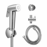 Darrahopens Home & Garden > Bathroom Accessories > Toilet & Bidet Accessories Cefito Handheld Bidet Sprayer for Toilet 1.5m Stainless Steel Hose Jet Spray for Feminine Wash Cloth Diaper Pet Bath Adjustable Pressure Bidet Attachment with G1/2 Valve Silver